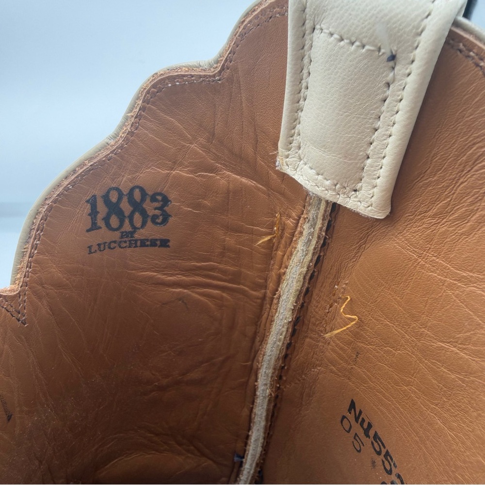 1883 Vintage Lucchese Floral Embroidered Cowboy Boots - Picture 4 of 6